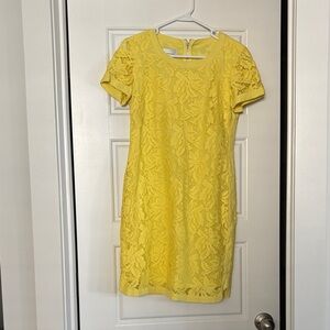 Donna Morgan Sunshine Yellow Lace Mini Dress